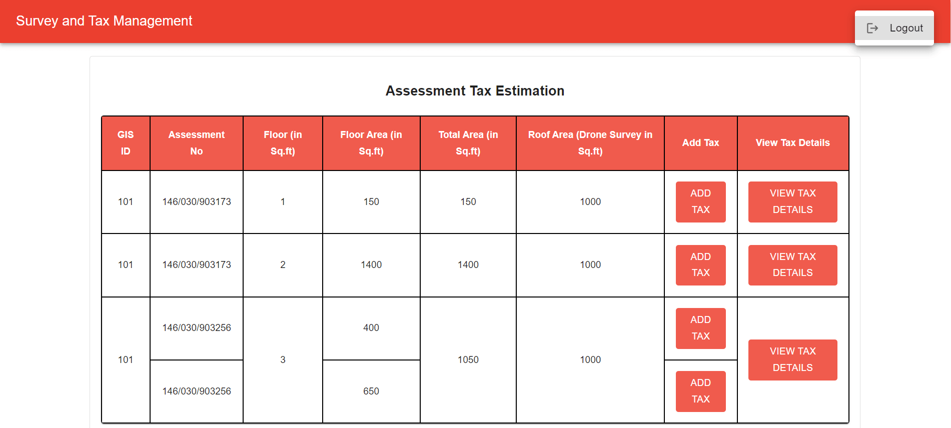 Survey and Tax Management